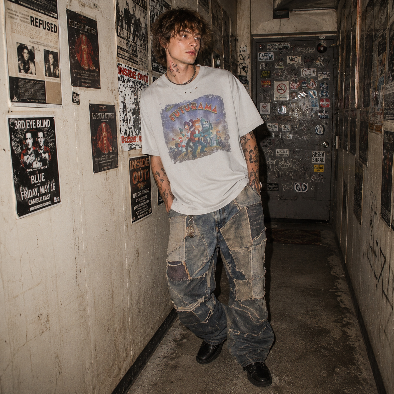 Vintage Washed Distressed Boxy Oversized T-Shirt