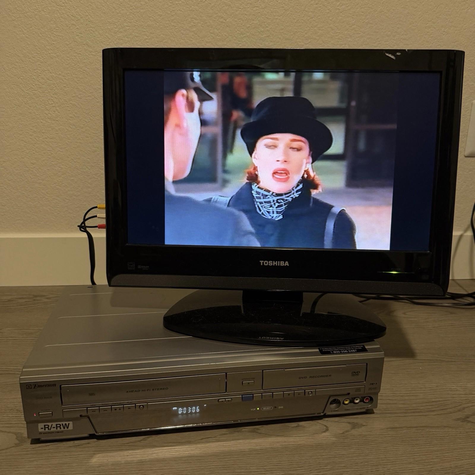 Emerson EWR20V4 4 Head Hi-Fi Stereo VHS VCR /DVD Combo Recorder No Remote