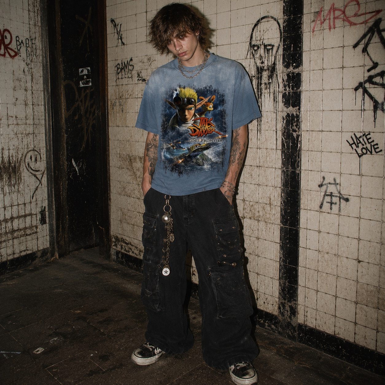 Vintage Jak and Daxter T-shirt 2000s - sun faded