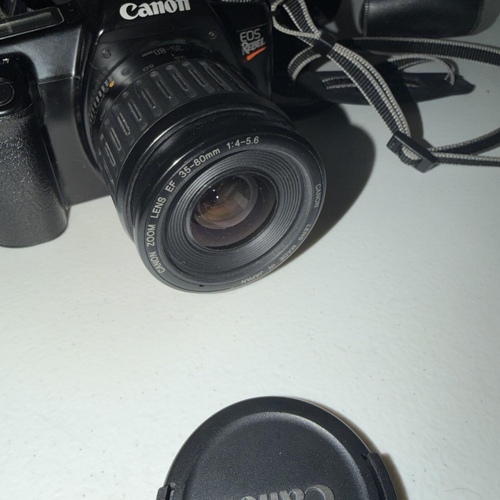 Canon EOS Rebel S II 35mm Camera +  Canon 35-80mm Zoom EF Lens Tested Works