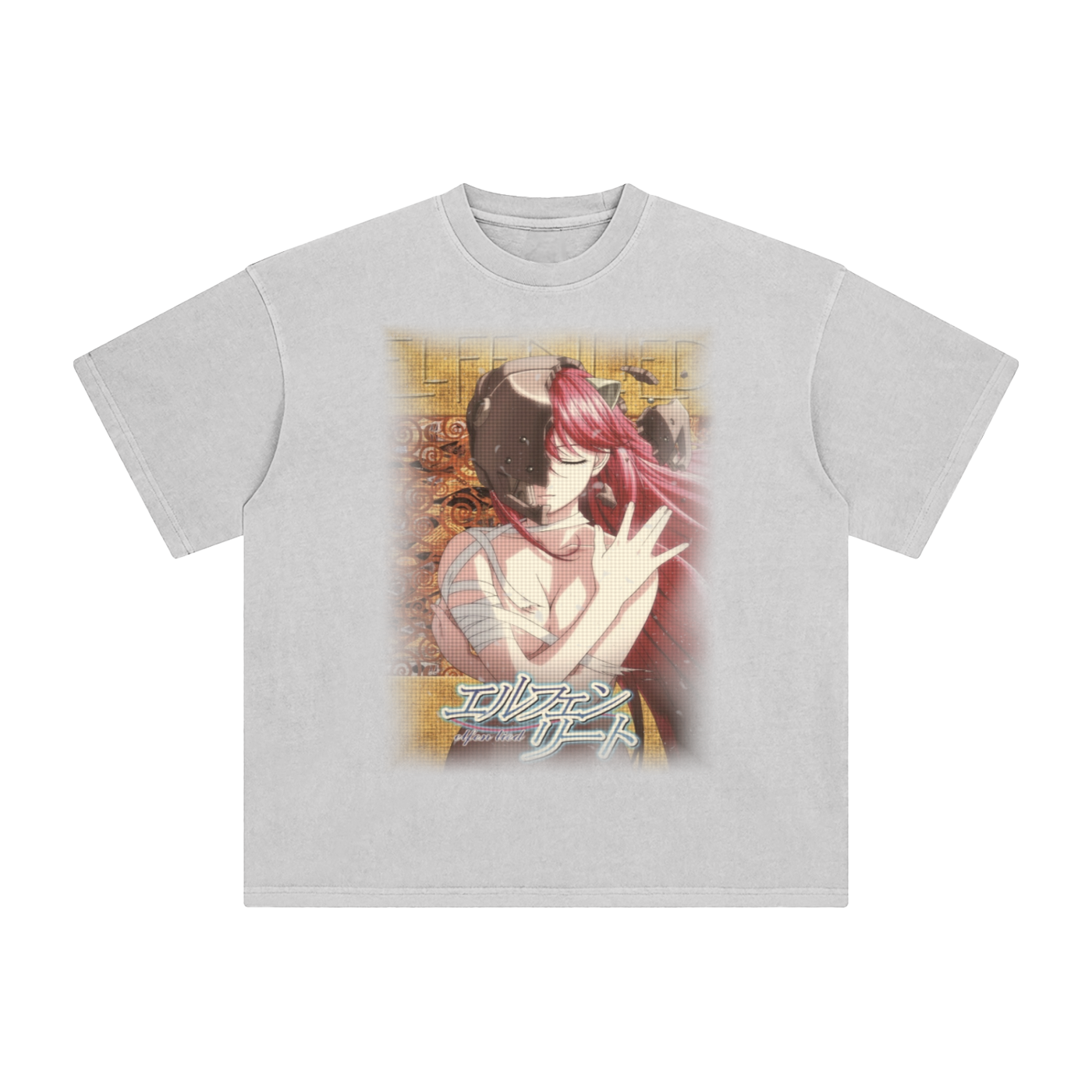 Vintage Black Elfen Lied T-Shirt Y2k 2000s anime