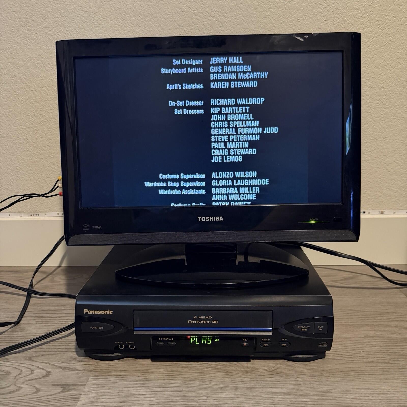 Panasonic PV-V4022-A Blue Line 4-Head OmniVision VHS VCR Tested And Working