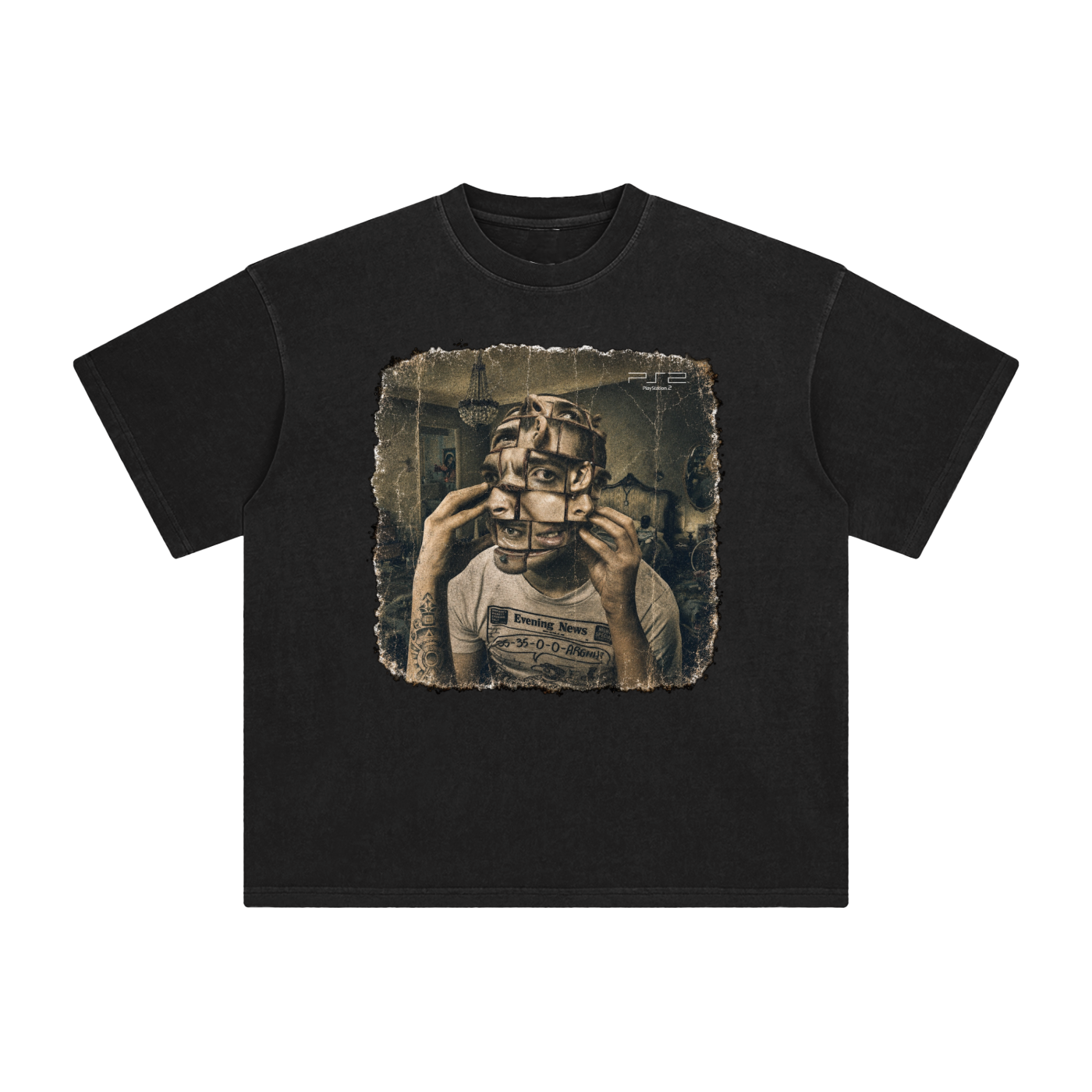 2000'S PS2 AD VINTAGE T SHIRT "FACE RIPPLE"