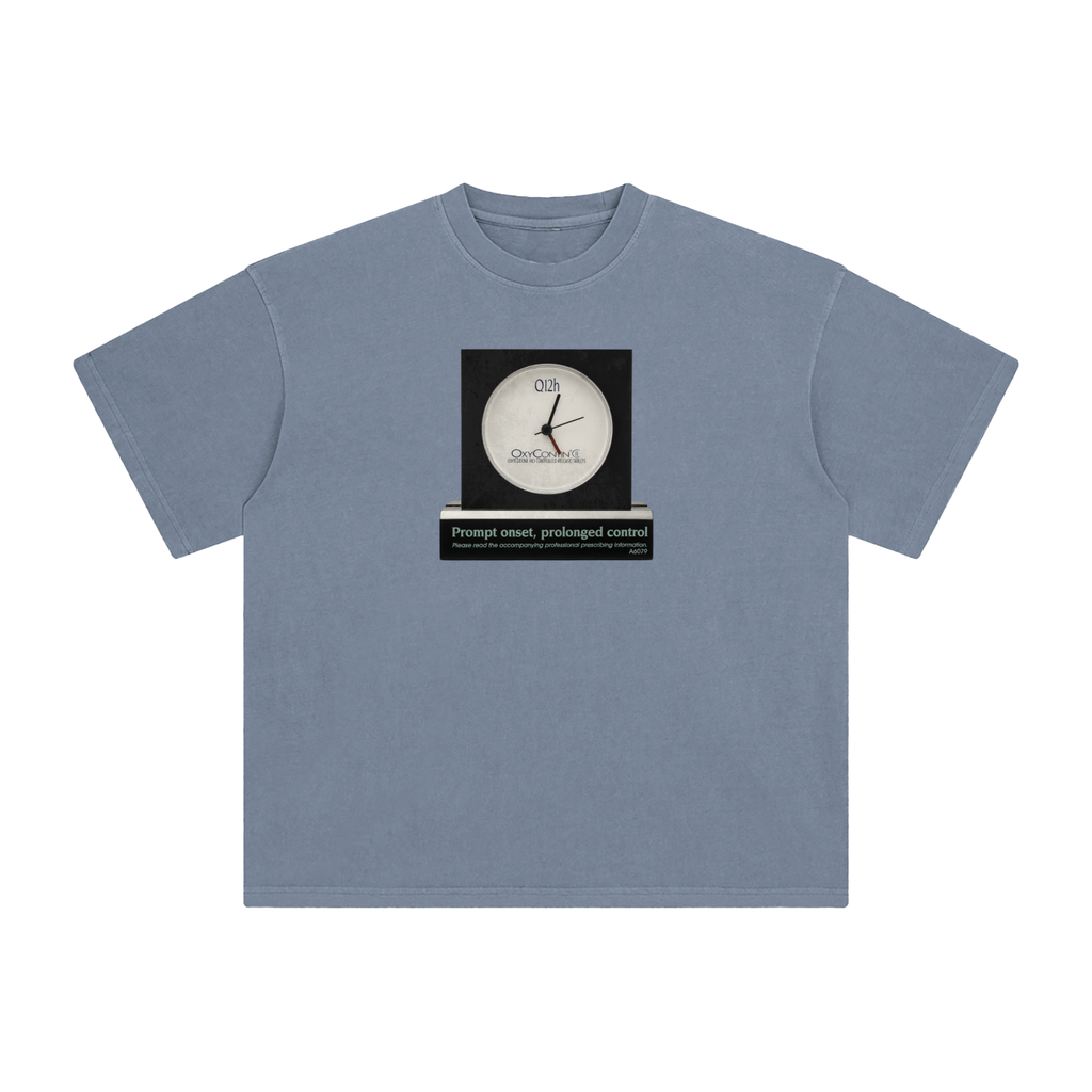 Vintage pharmaceutical merch - "OxyContin-Clock" promotional clock t-shirt