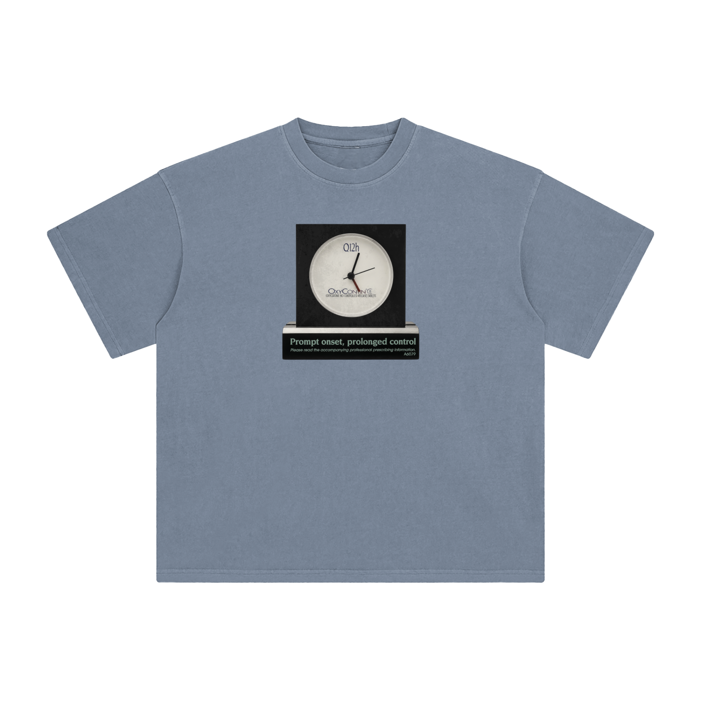 Vintage pharmaceutical merch - "OxyContin-Clock" promotional clock t-shirt