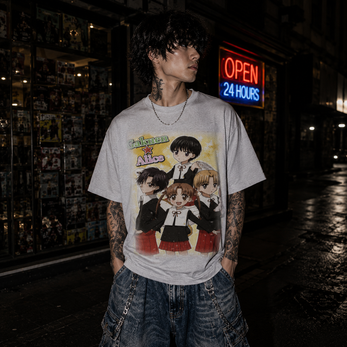 Vintage Gakuen Alice T-shirt Faded Boxy "COVER ART"