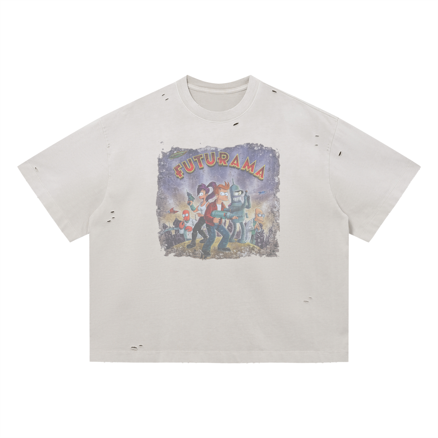 Vintage Washed Distressed Boxy Oversized T-Shirt