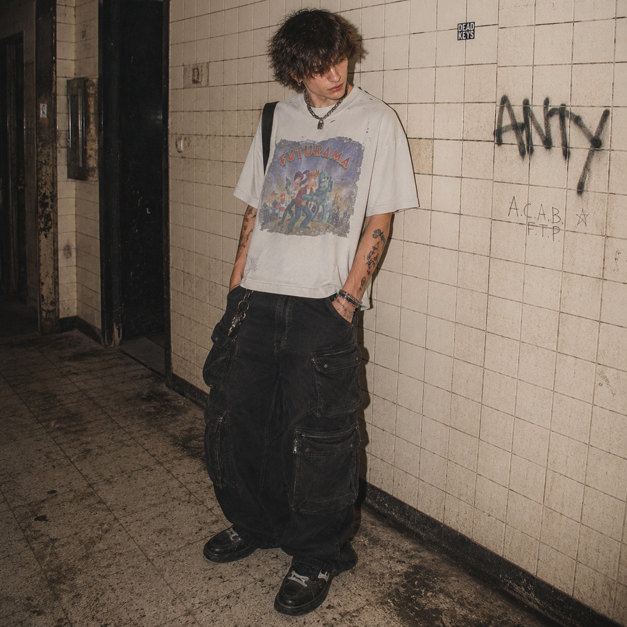 Vintage Washed Distressed Boxy Oversized T-Shirt