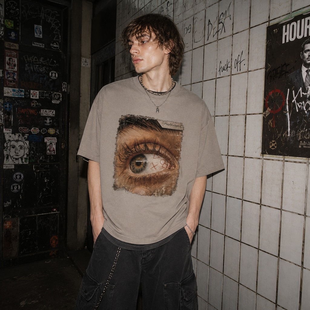 2000'S PS2 AD VINTAGE T-SHIRT "BUTTON EYE"