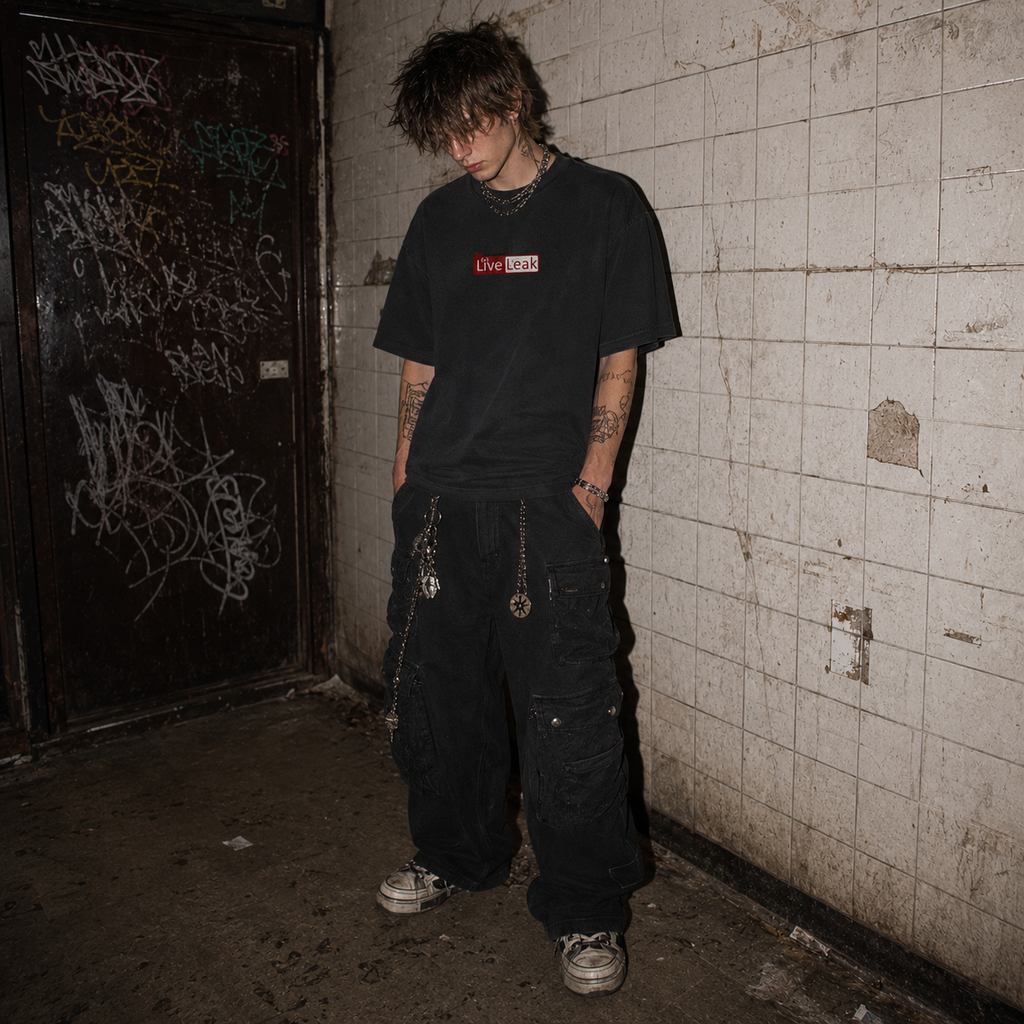 Vintage Live Leak T-Shirt Distressed and Faded