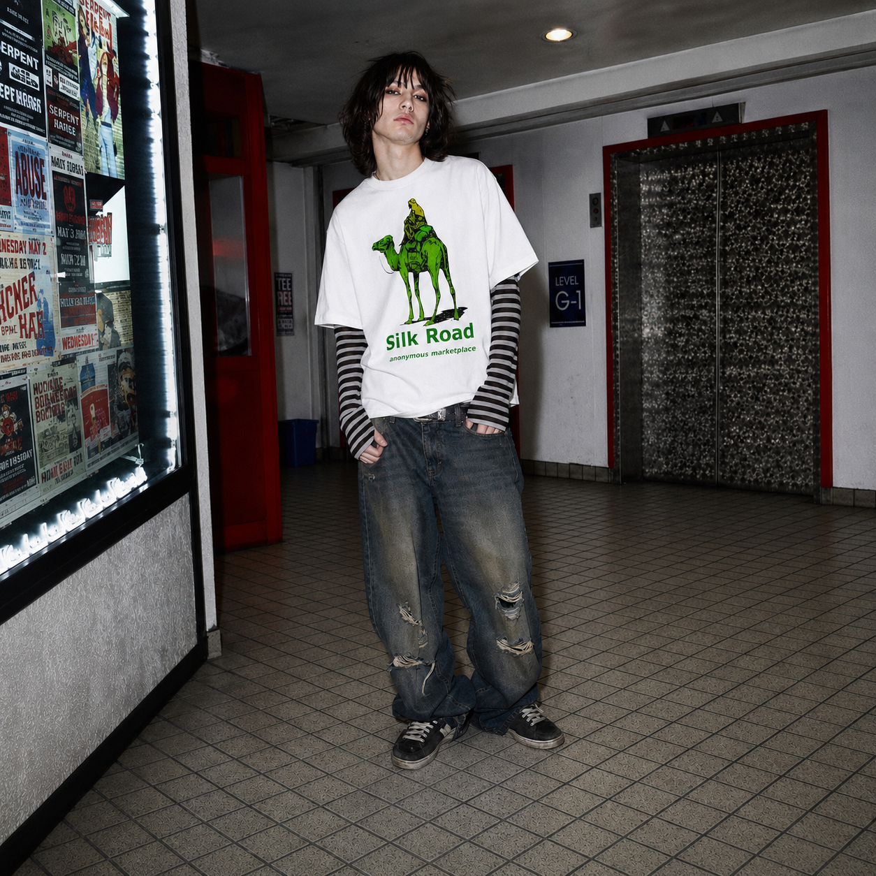 Vintage Silk Road Graphic T-shirt Retro Anonymous Marketplace