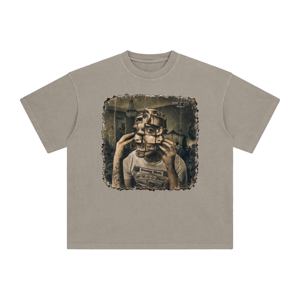 2000'S PS2 AD VINTAGE T SHIRT "FACE RIPPLE"